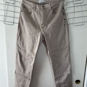 Abercrombie & Fitch Tan Ankle Straight Ultra High Rise Jeans - Curve Love